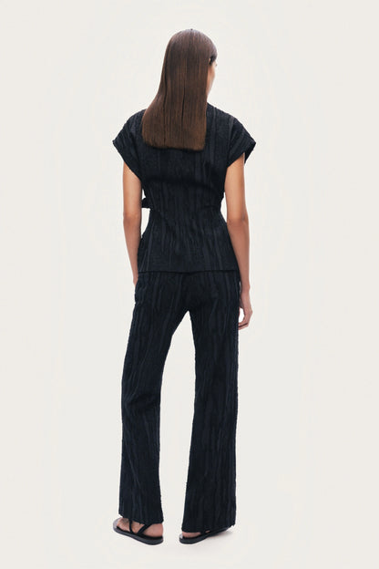 Textured Relaxed-Fit Pants