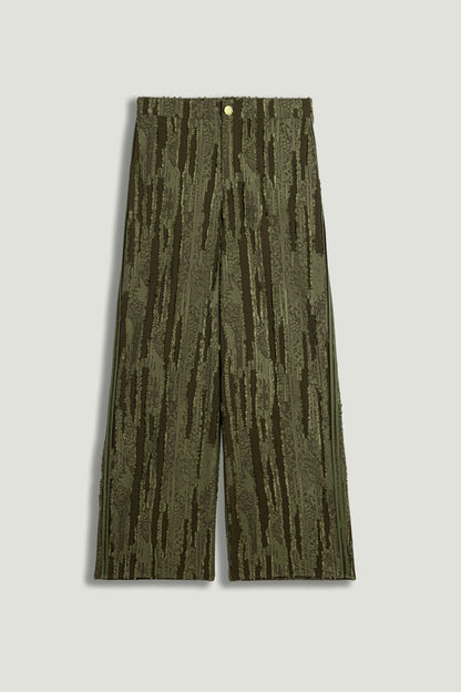 Textured Wide-Leg Pants