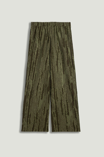 Textured Wide-Leg Pants