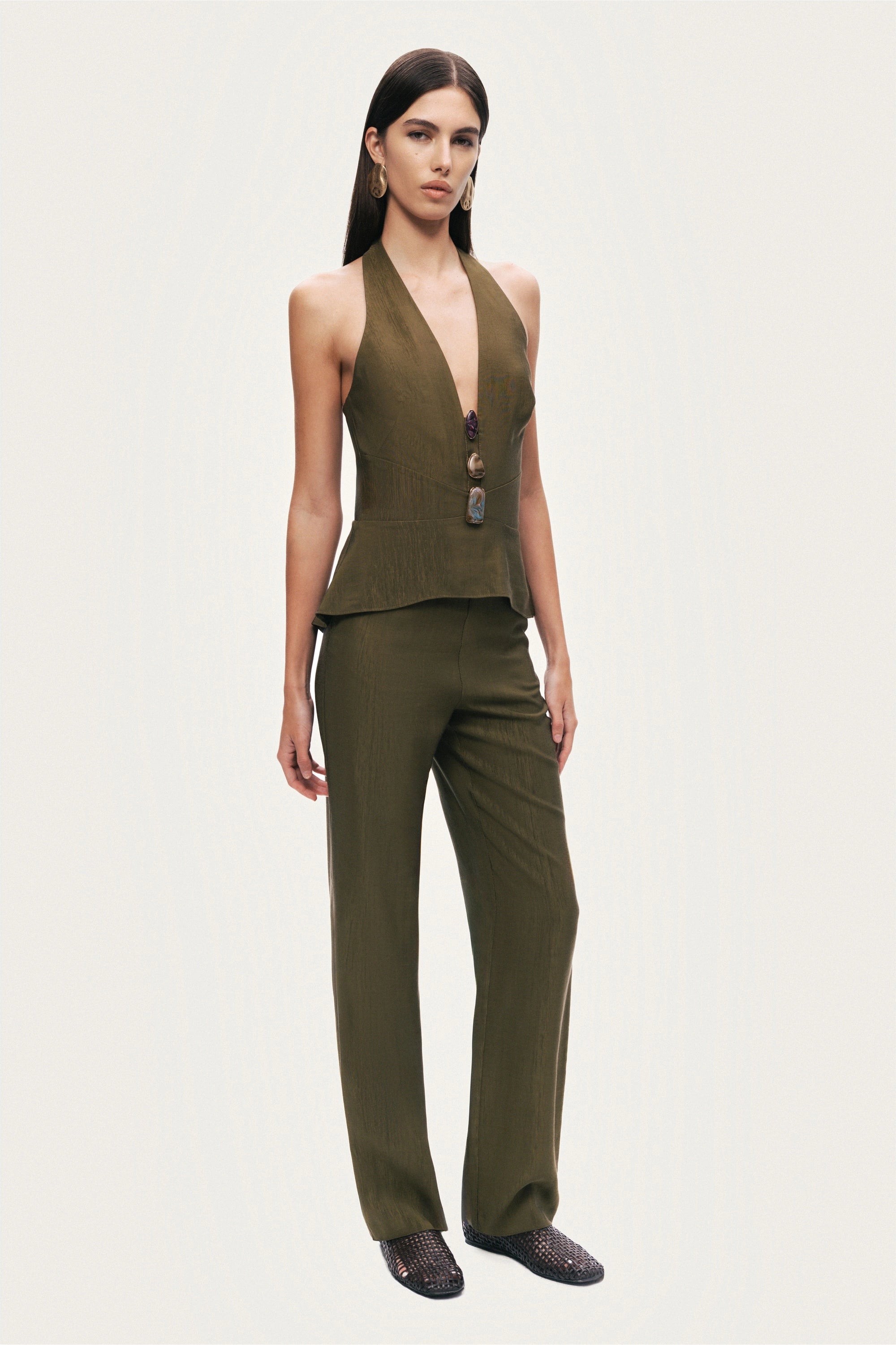 Straight-Leg Tailored Pants
