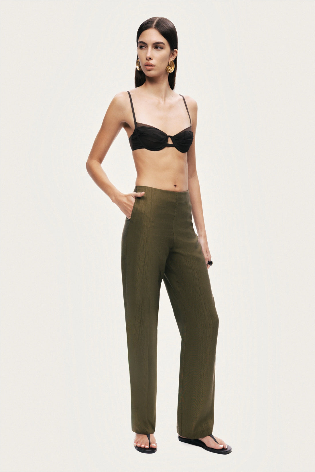 Straight-Leg Tailored Pants