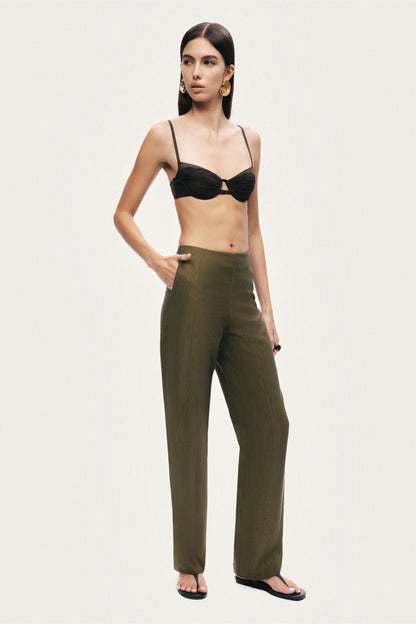 Straight-Leg Tailored Pants