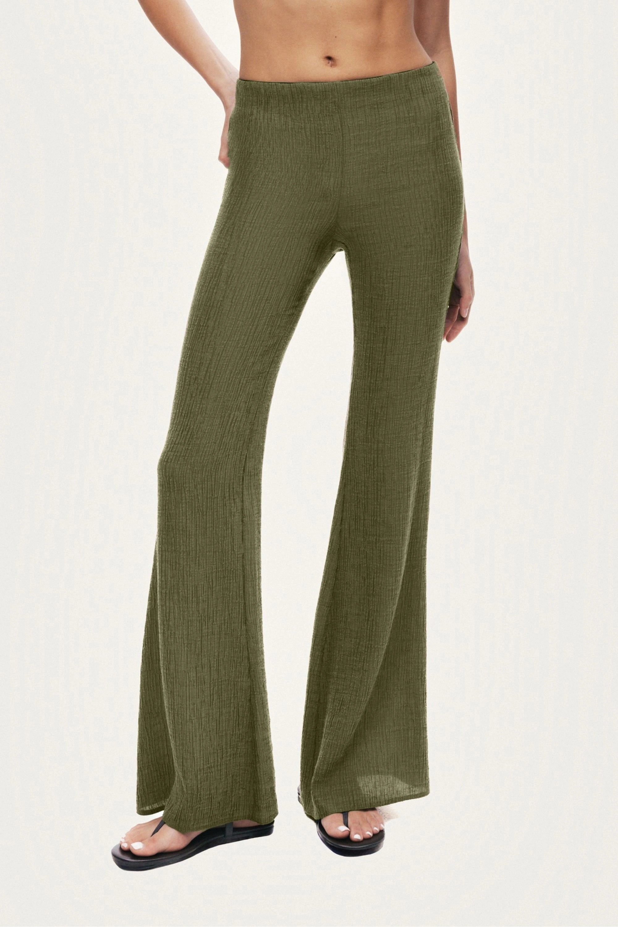 Flared High-Waist Pants