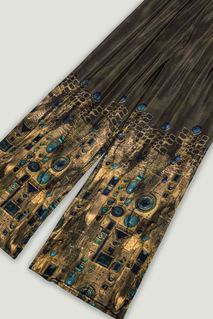 Printed Straight-Leg Pants