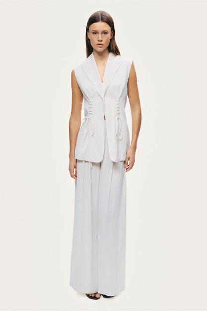 Lace-Up Wide-Leg Pants