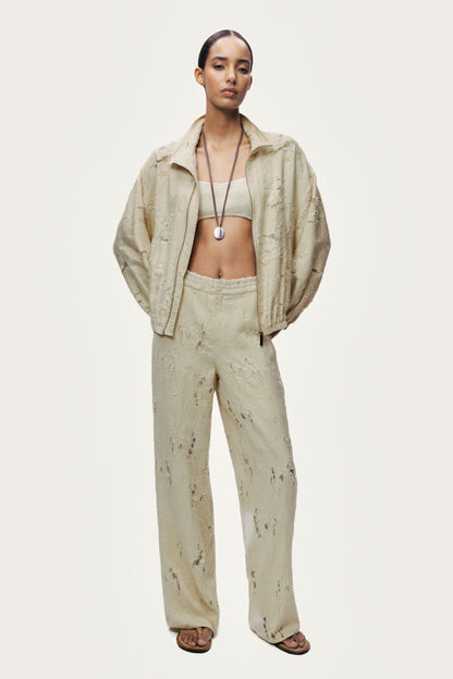 Jacquard Wide-Leg Trousers