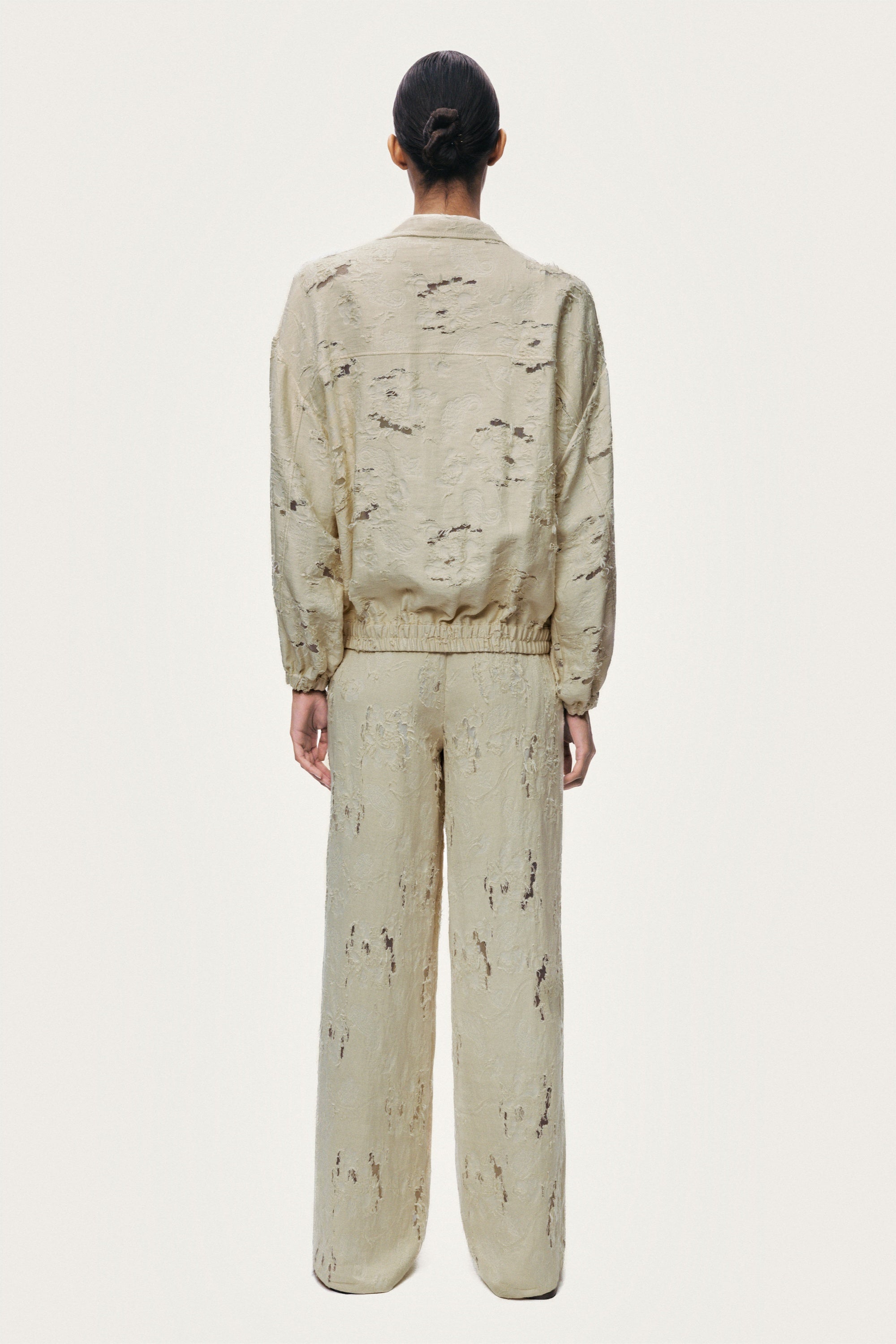 Jacquard Wide-Leg Trousers