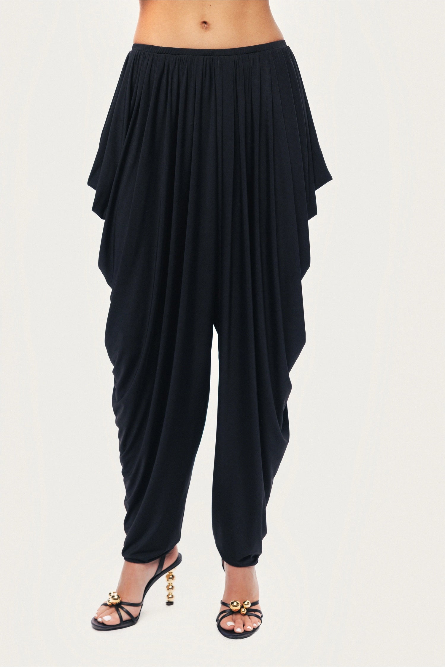 Draped Relaxed-Fit Pants