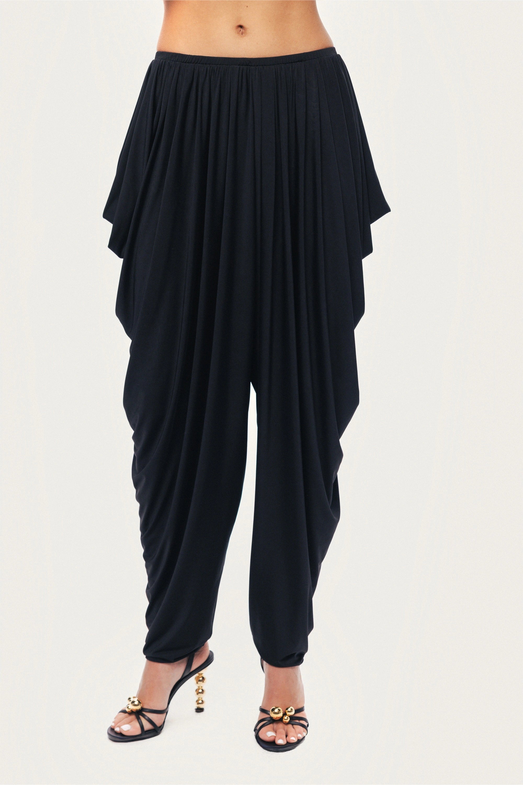 Draped Relaxed-Fit Pants