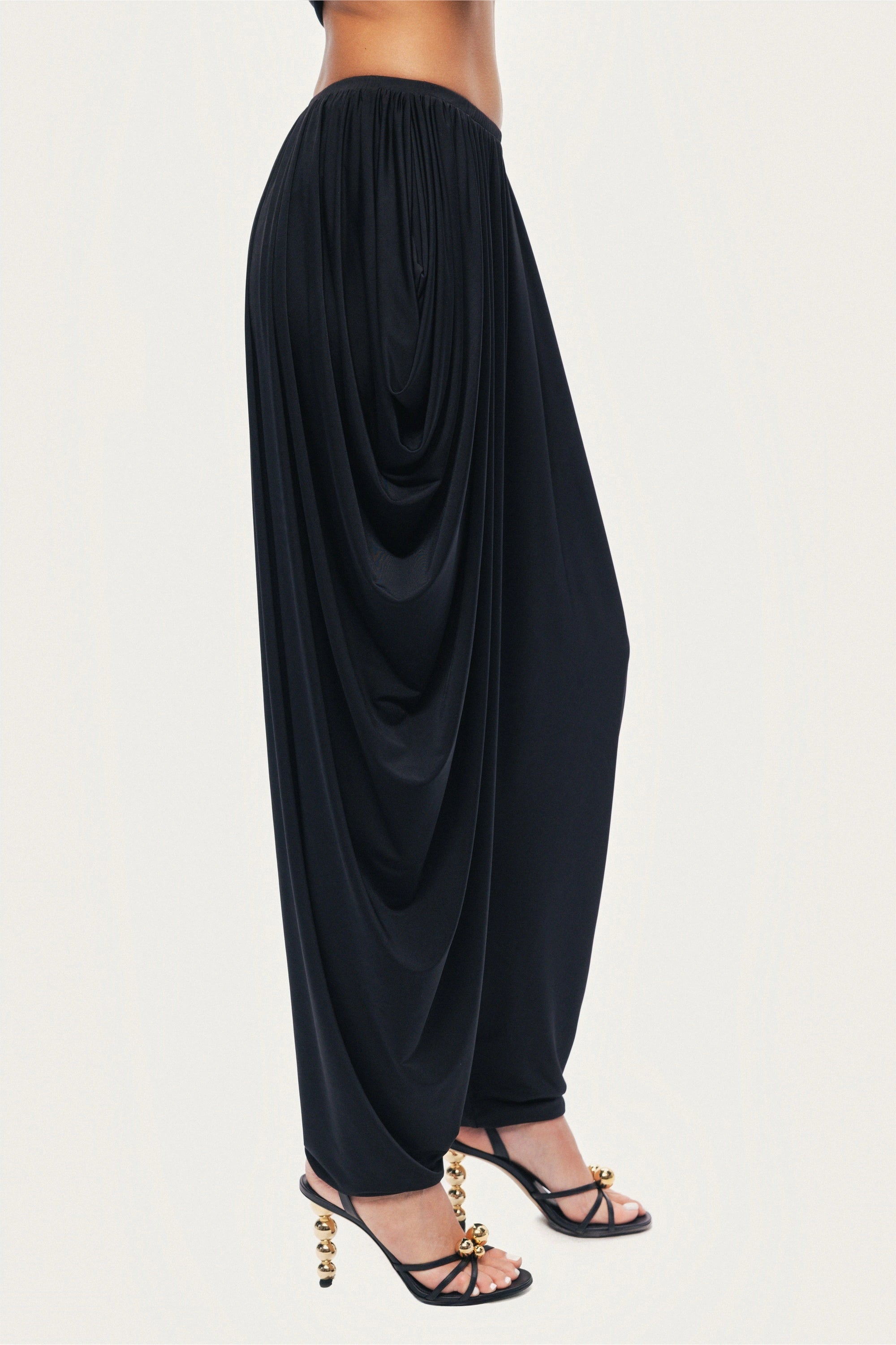 Draped Relaxed-Fit Pants