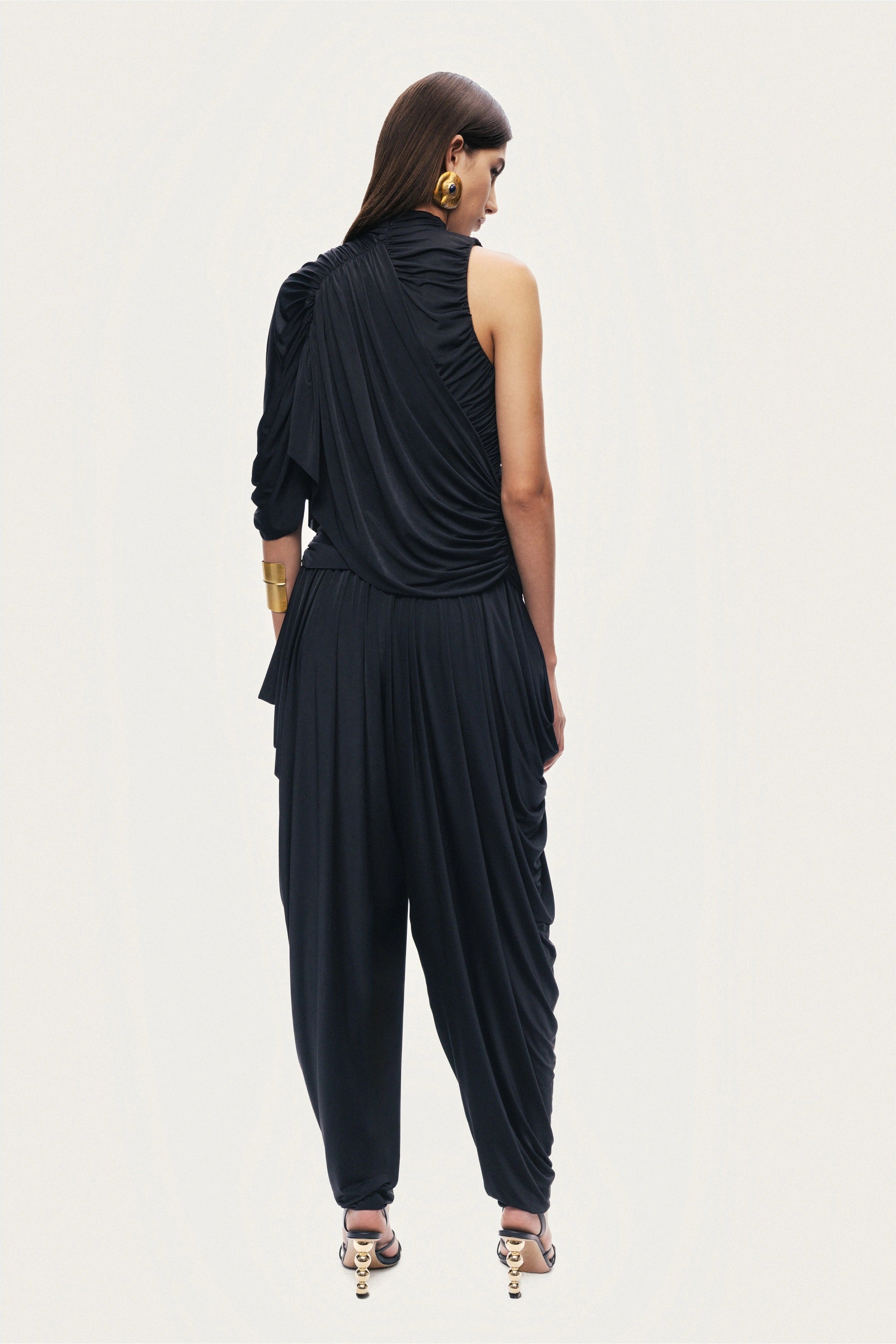 Draped Relaxed-Fit Pants