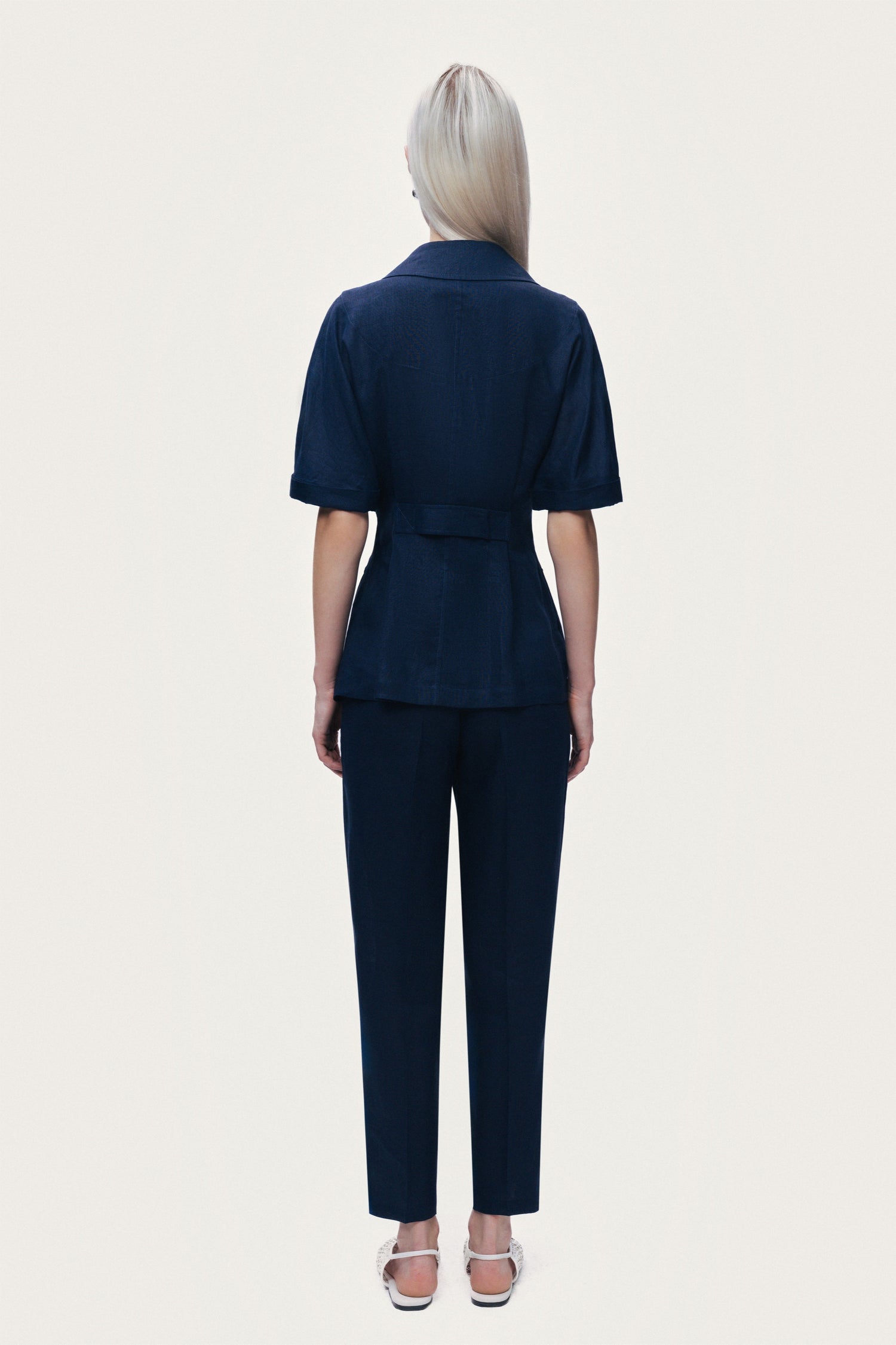 Pleat Front Tapered Trousers