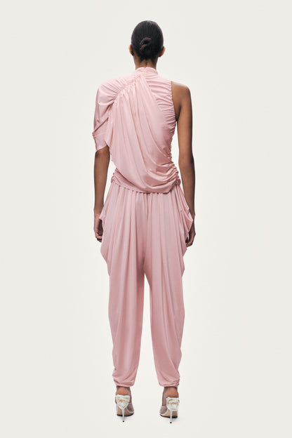 Blush Pink Draped Harem Trousers