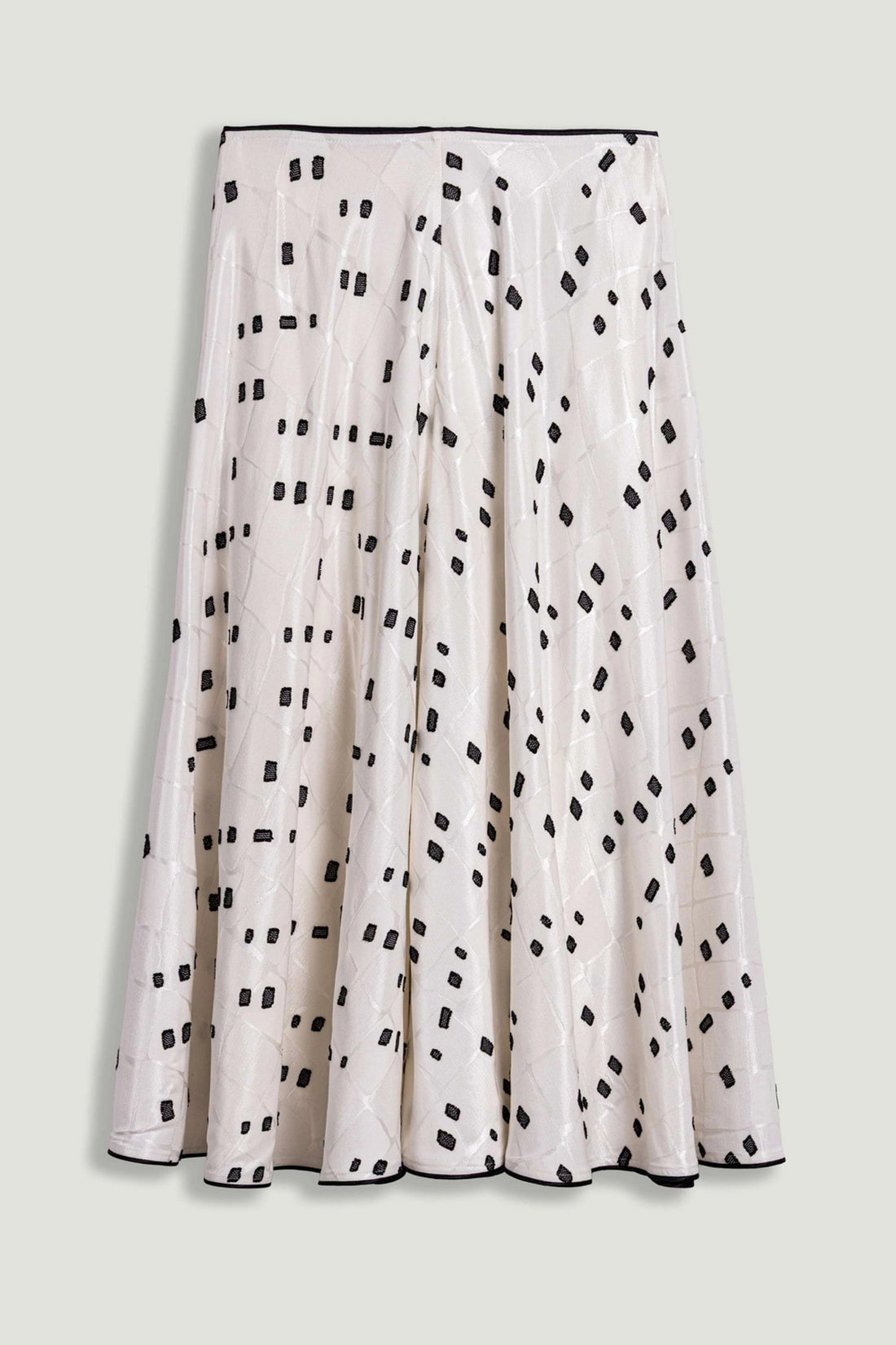 Black and White Printed Midi Skirt