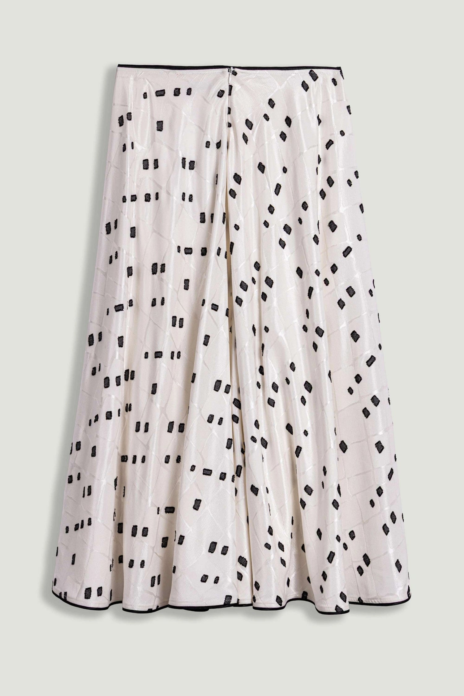 Black and White Printed Midi Skirt