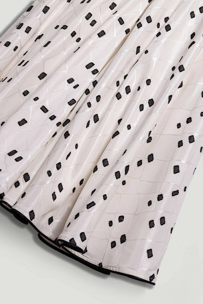 Black and White Printed Midi Skirt