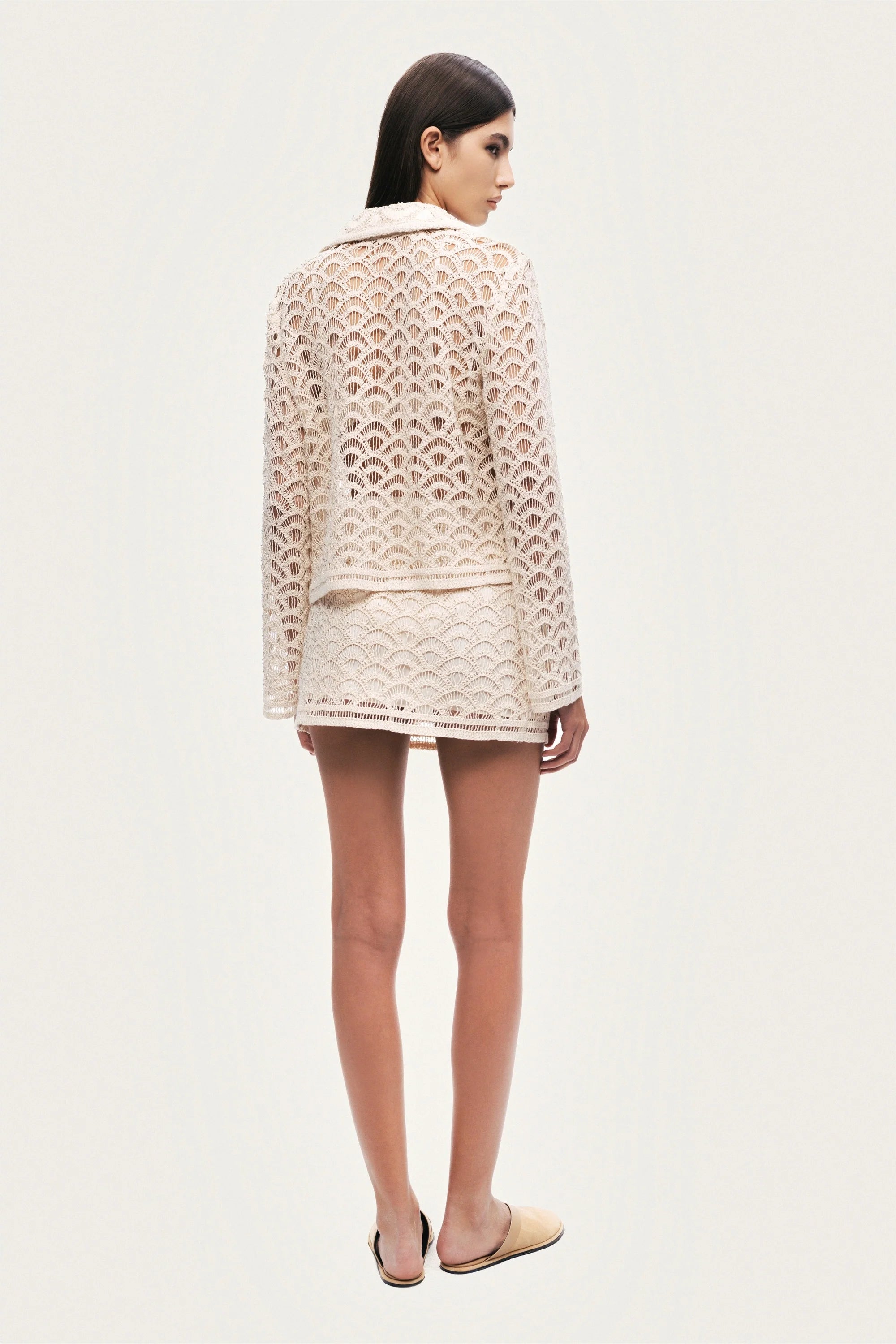 High-Waisted Lace Mini Skirt