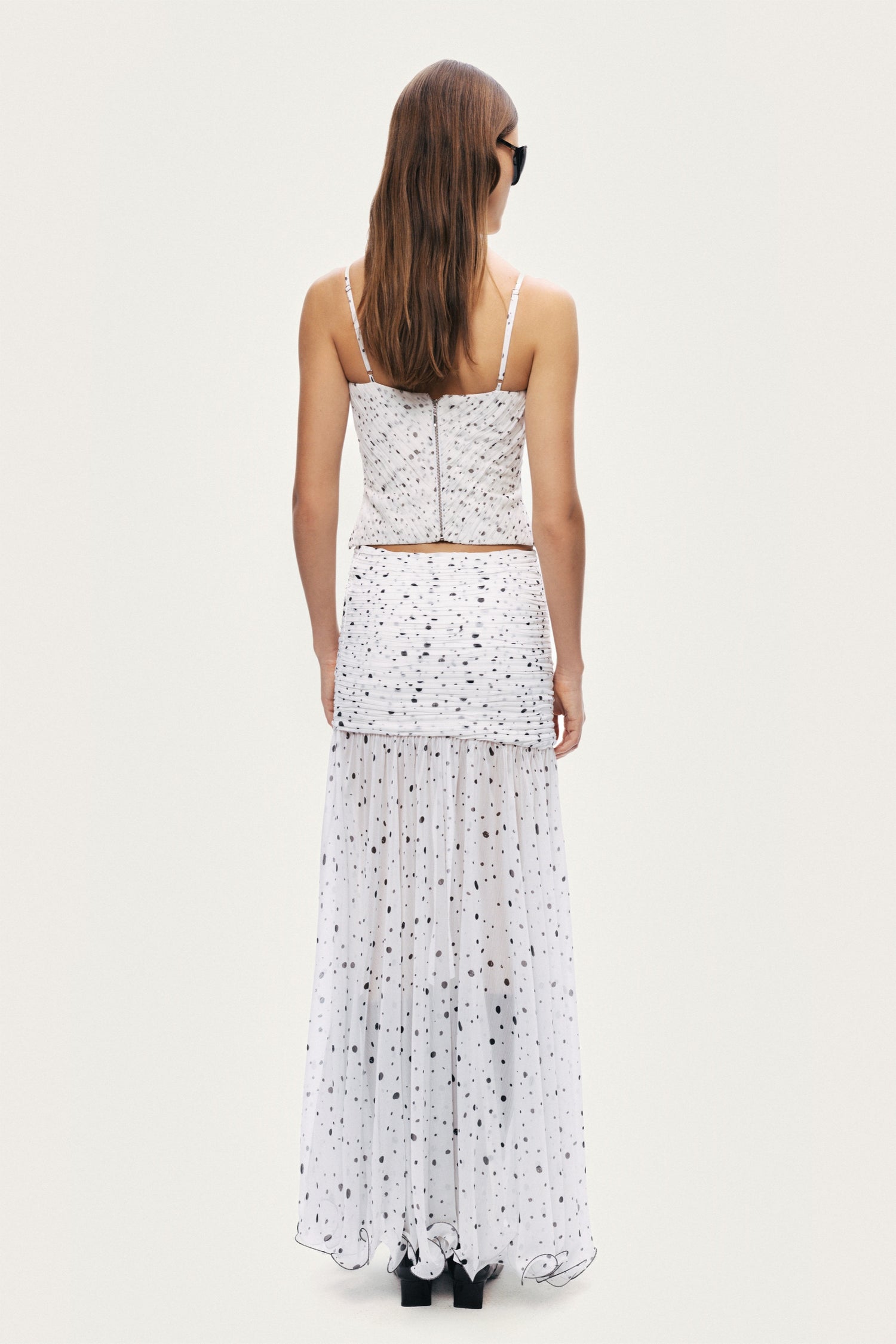 Printed Slit-Detail Maxi Skirt