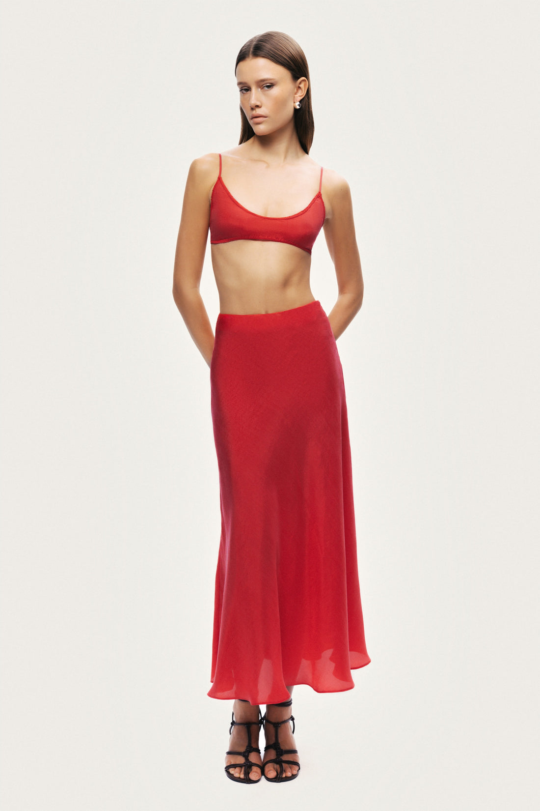 Pleated Midi Skirt