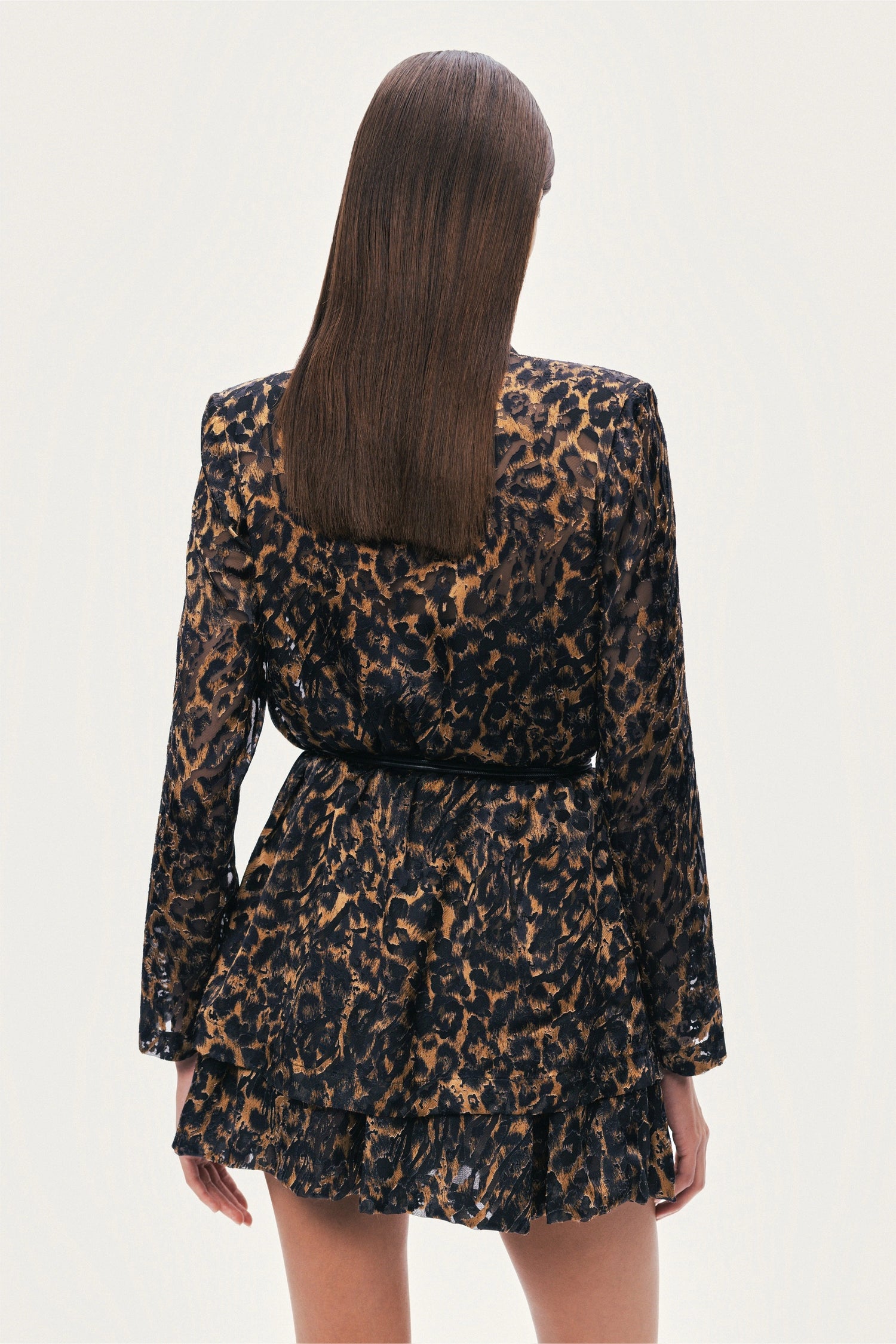 Printed Leopard Belted Jacket