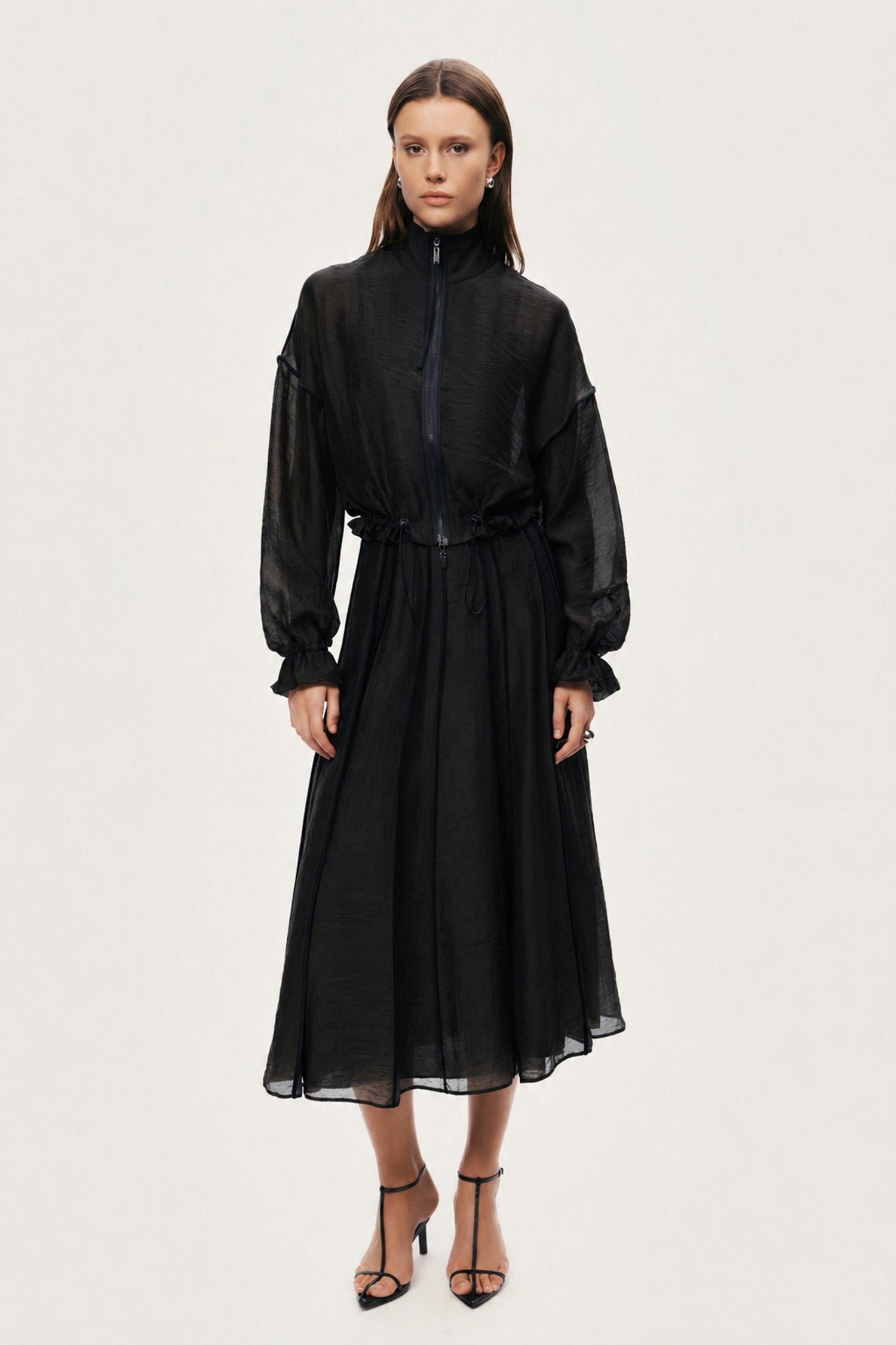 Braid-Trim Sheer Jacket
