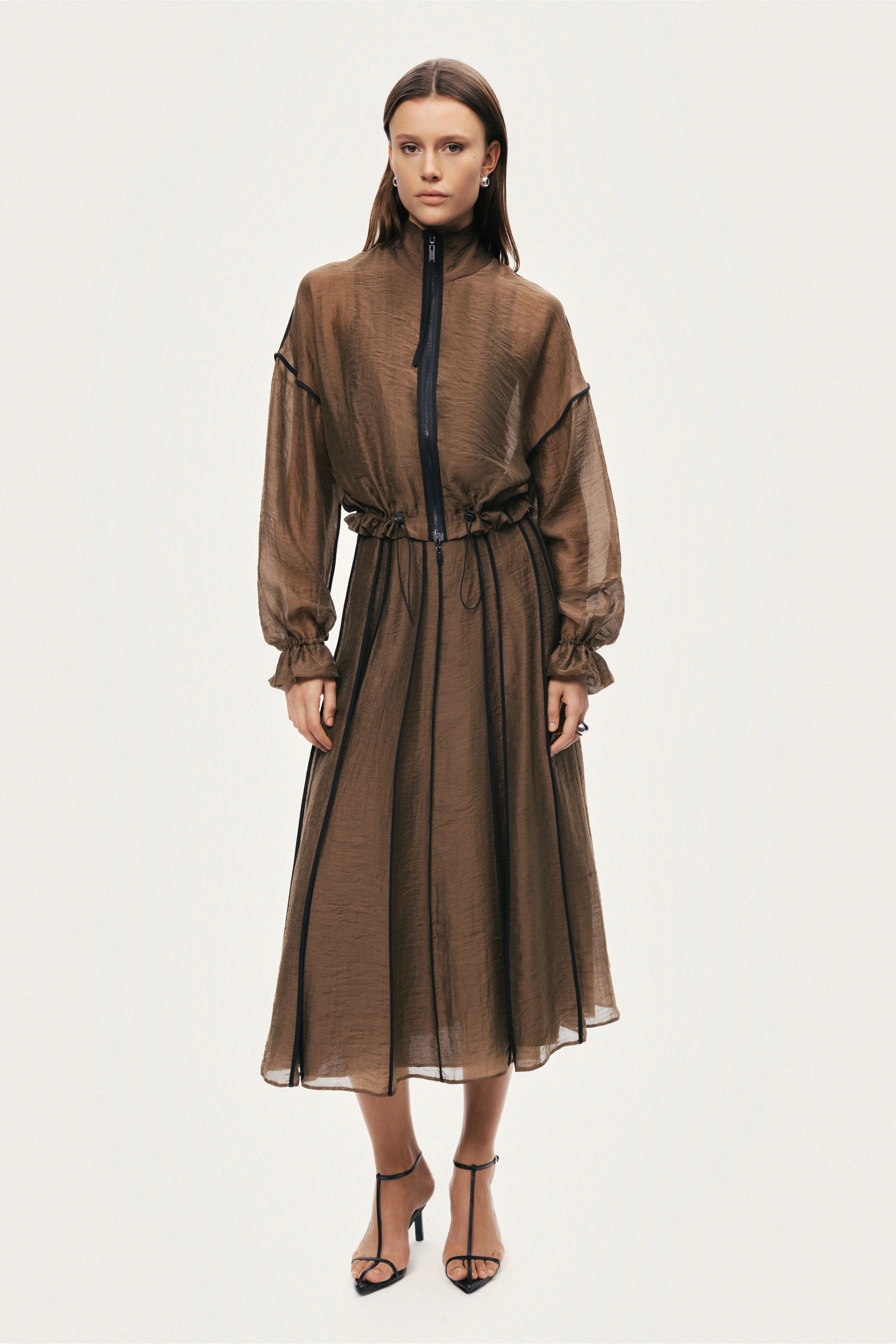 Sheer Zip-Front Jacket