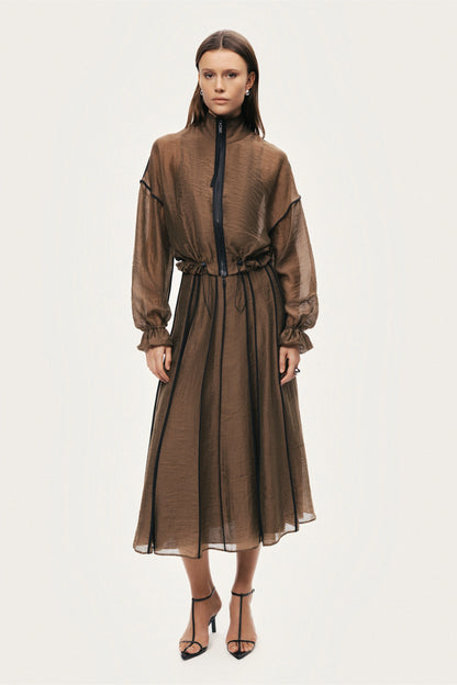 Sheer Zip-Front Jacket