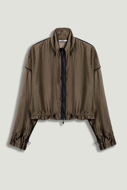 Sheer Zip-Front Jacket