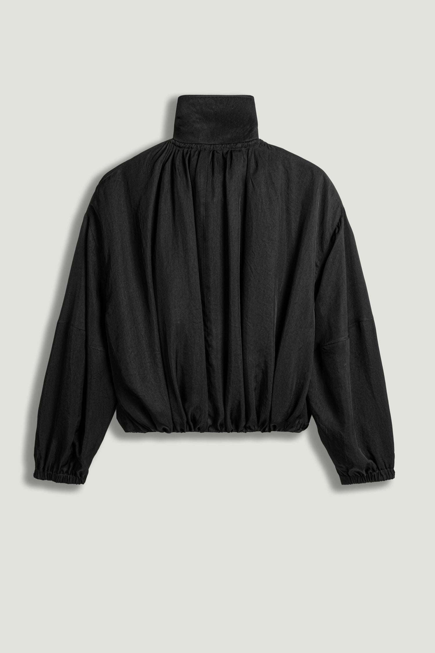 High-Neck Gathered Jacket
