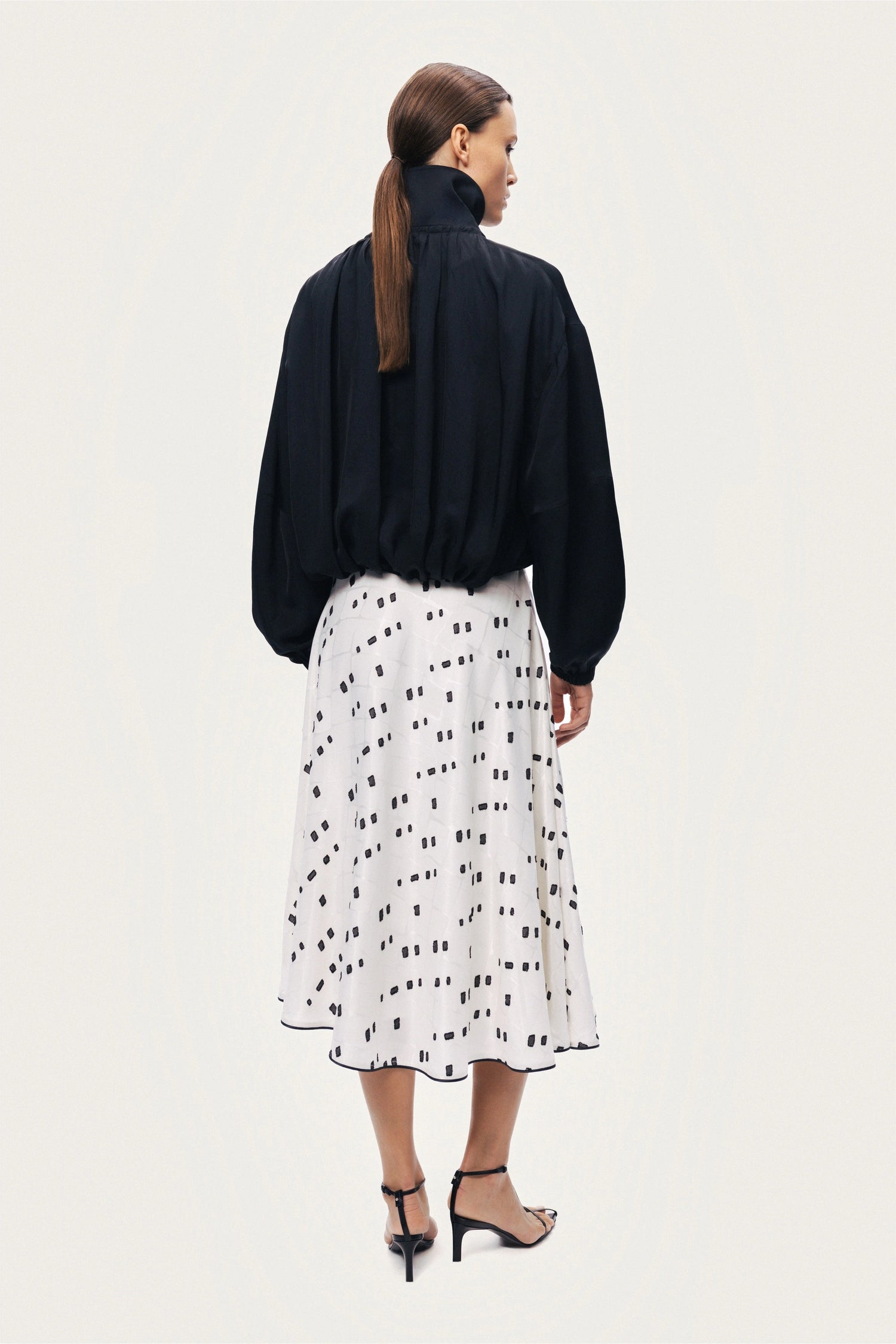 High-Neck Gathered Jacket