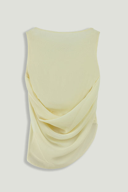 Draped Sleeveless Blouse