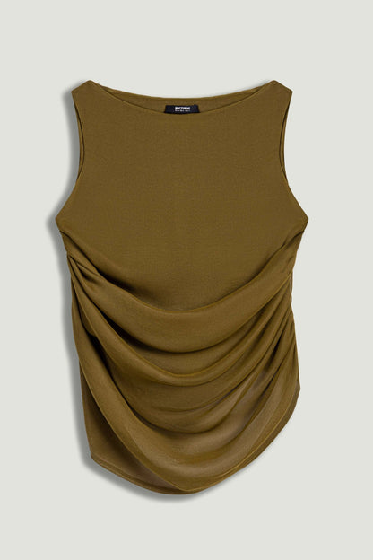Draped Sleeveless Blouse