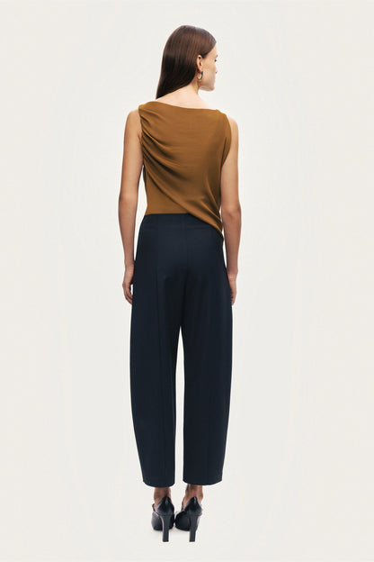 Draped Sleeveless Blouse