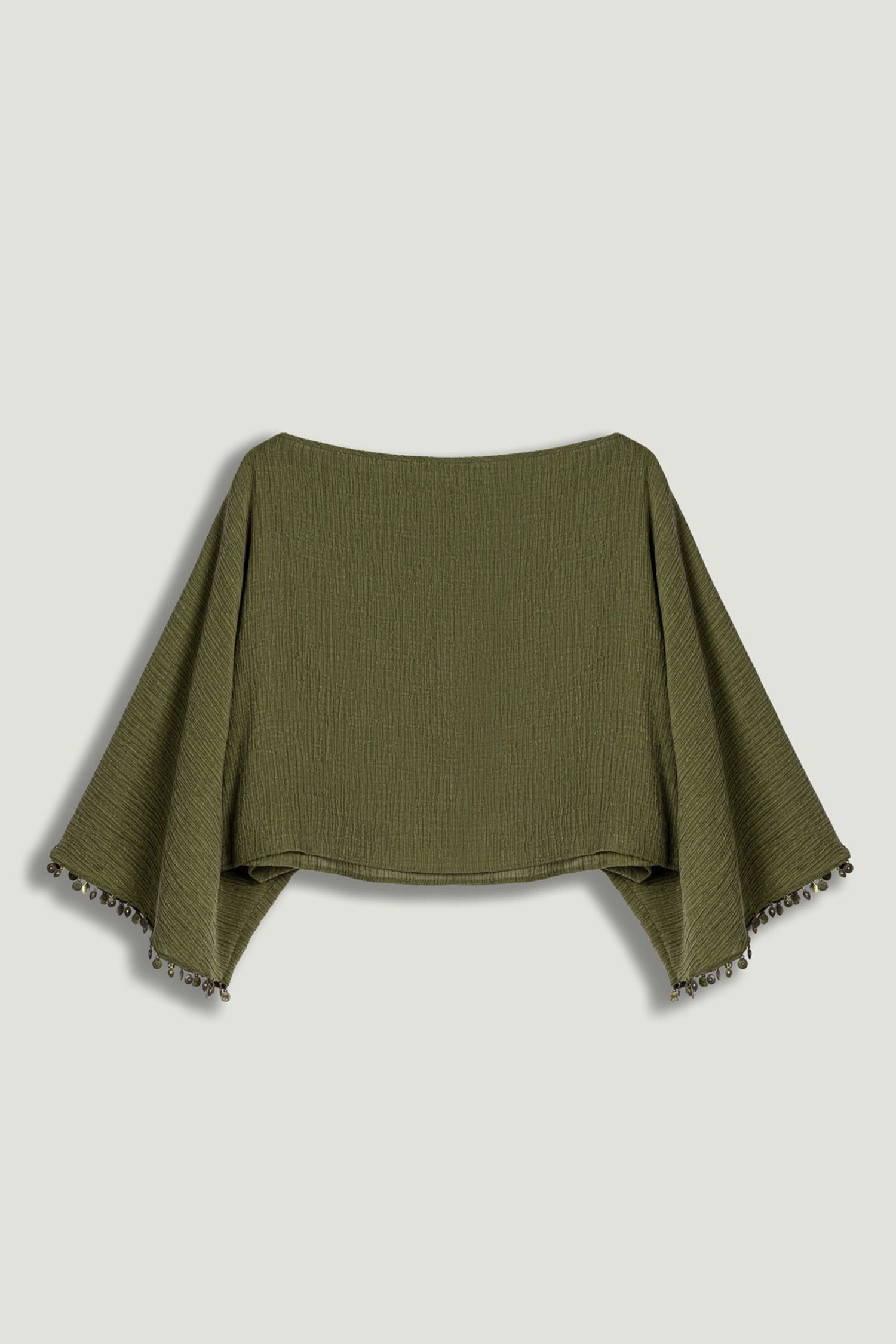 Cropped Boat-Neck Blouse