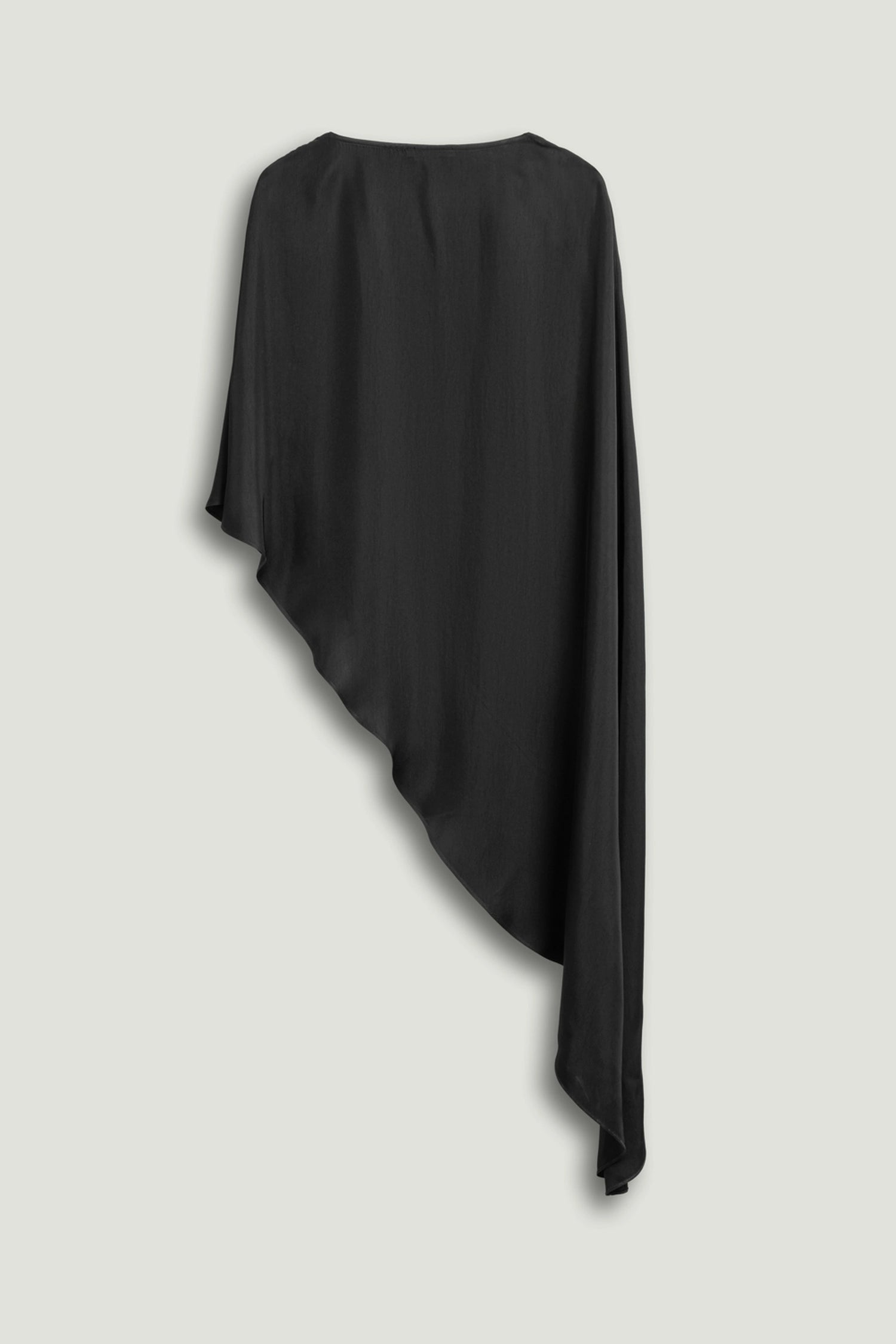 Black Draped Cape Blouse