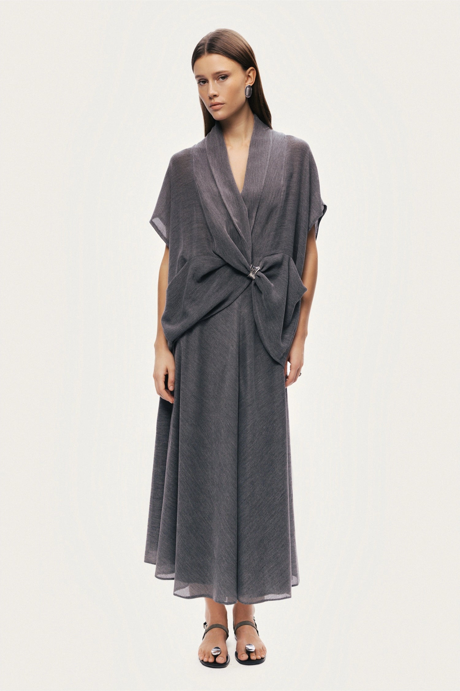 Draped Wrap Blouse