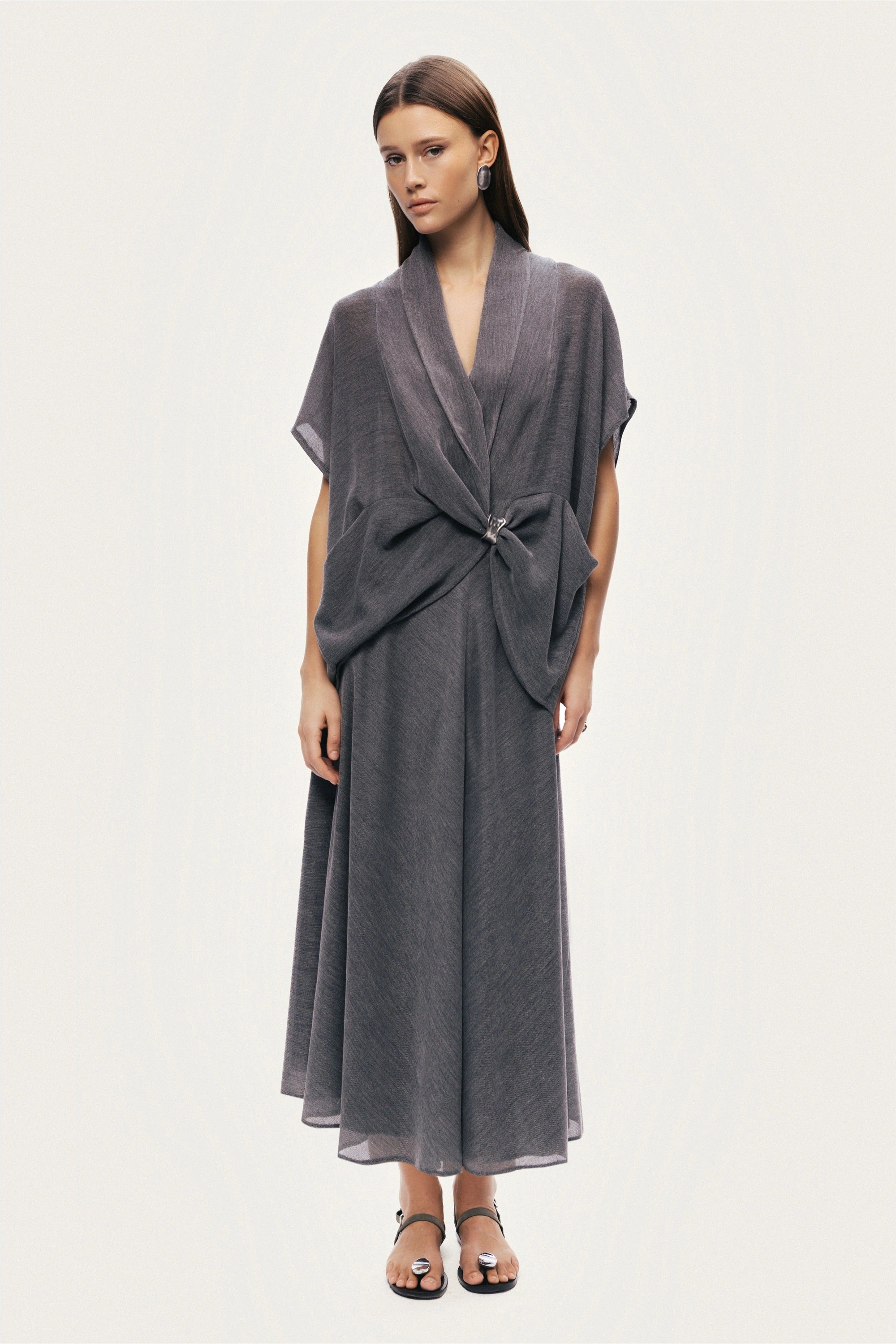 Draped Wrap Blouse