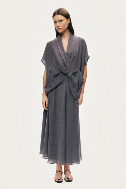 Draped Wrap Blouse