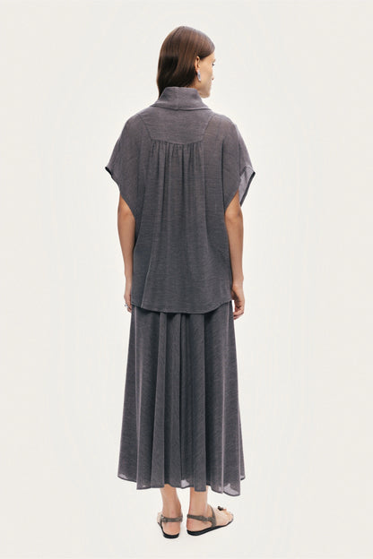 Draped Wrap Blouse