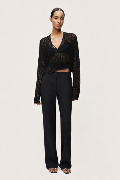 Wrap Mesh Blouse