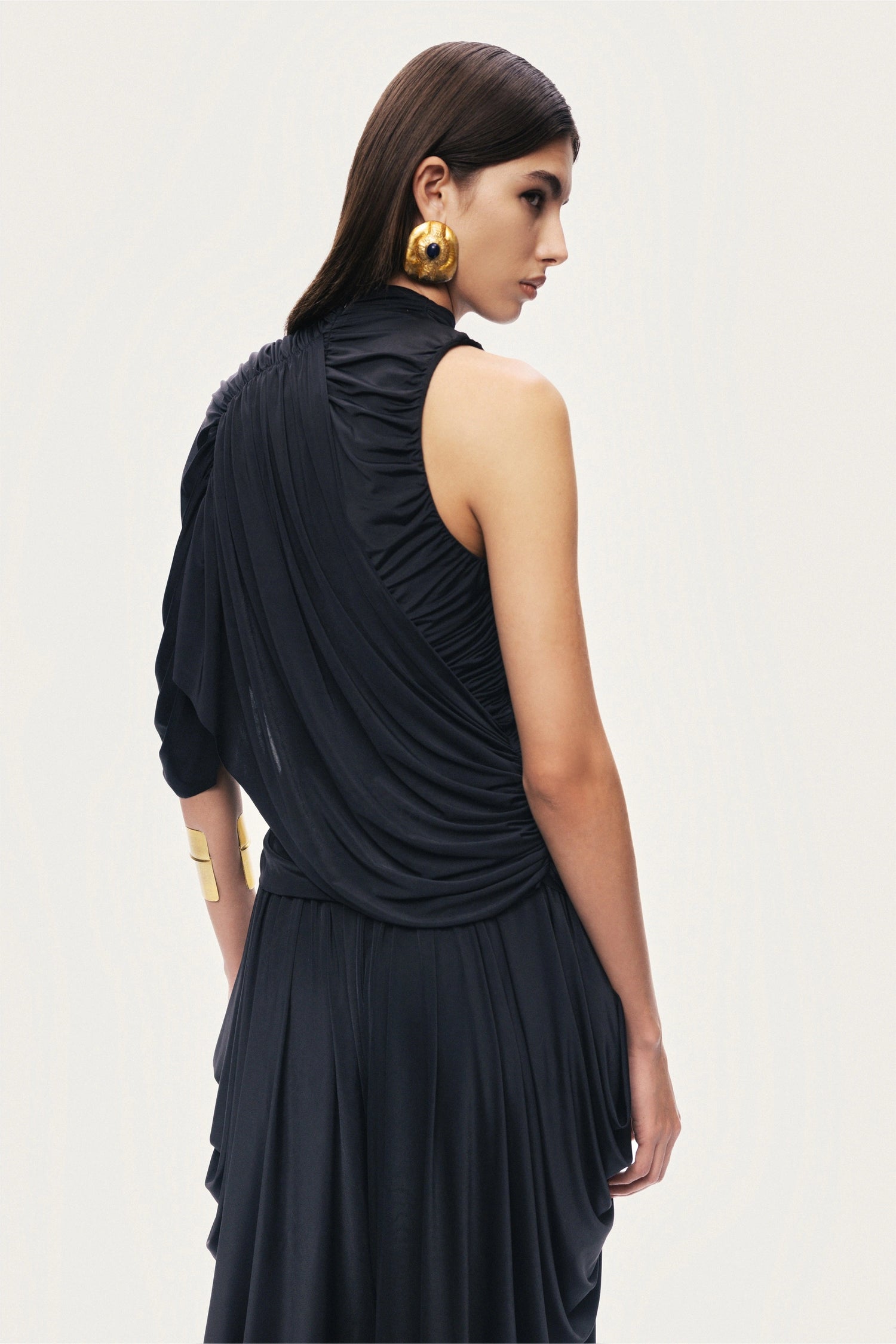 Asymmetric Draped Blouse