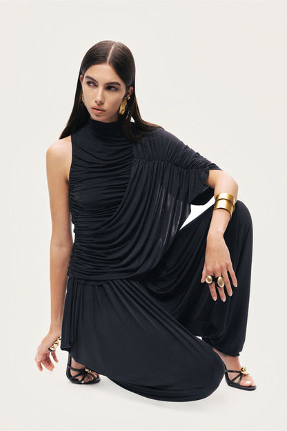 Asymmetric Draped Blouse