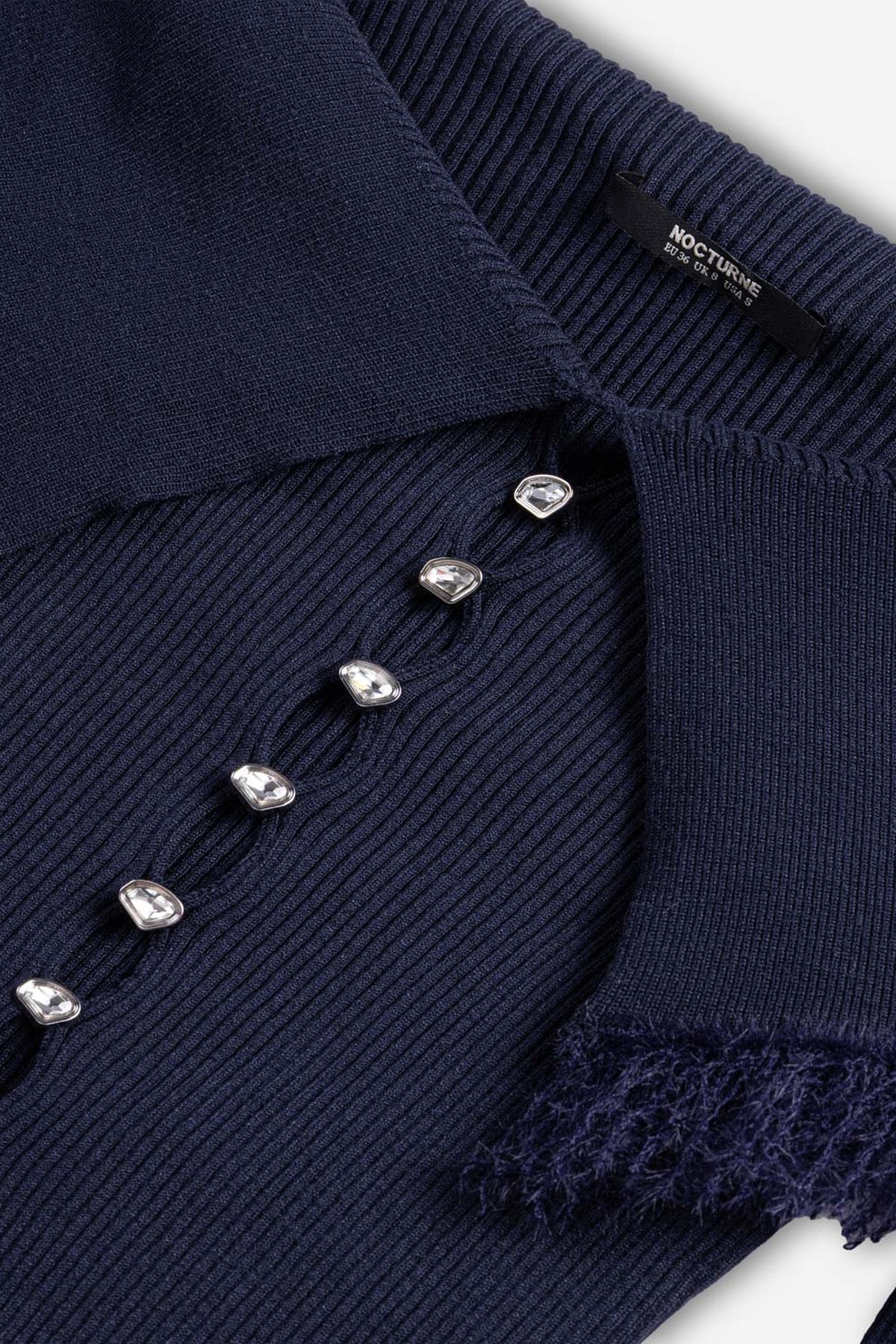 Fringed Collar Off-Shoulder Cardigan