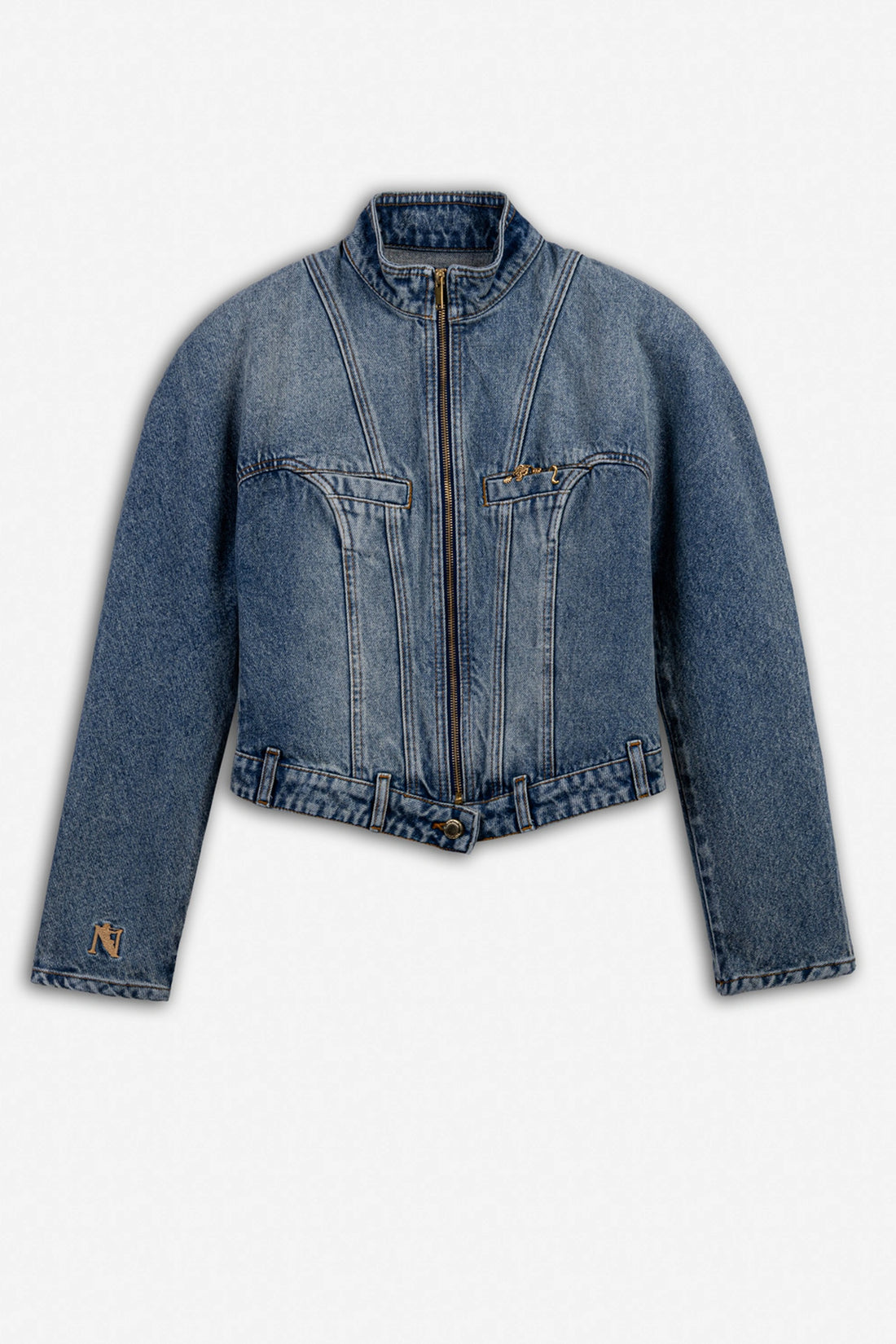 Stand Collar Denim Jacket