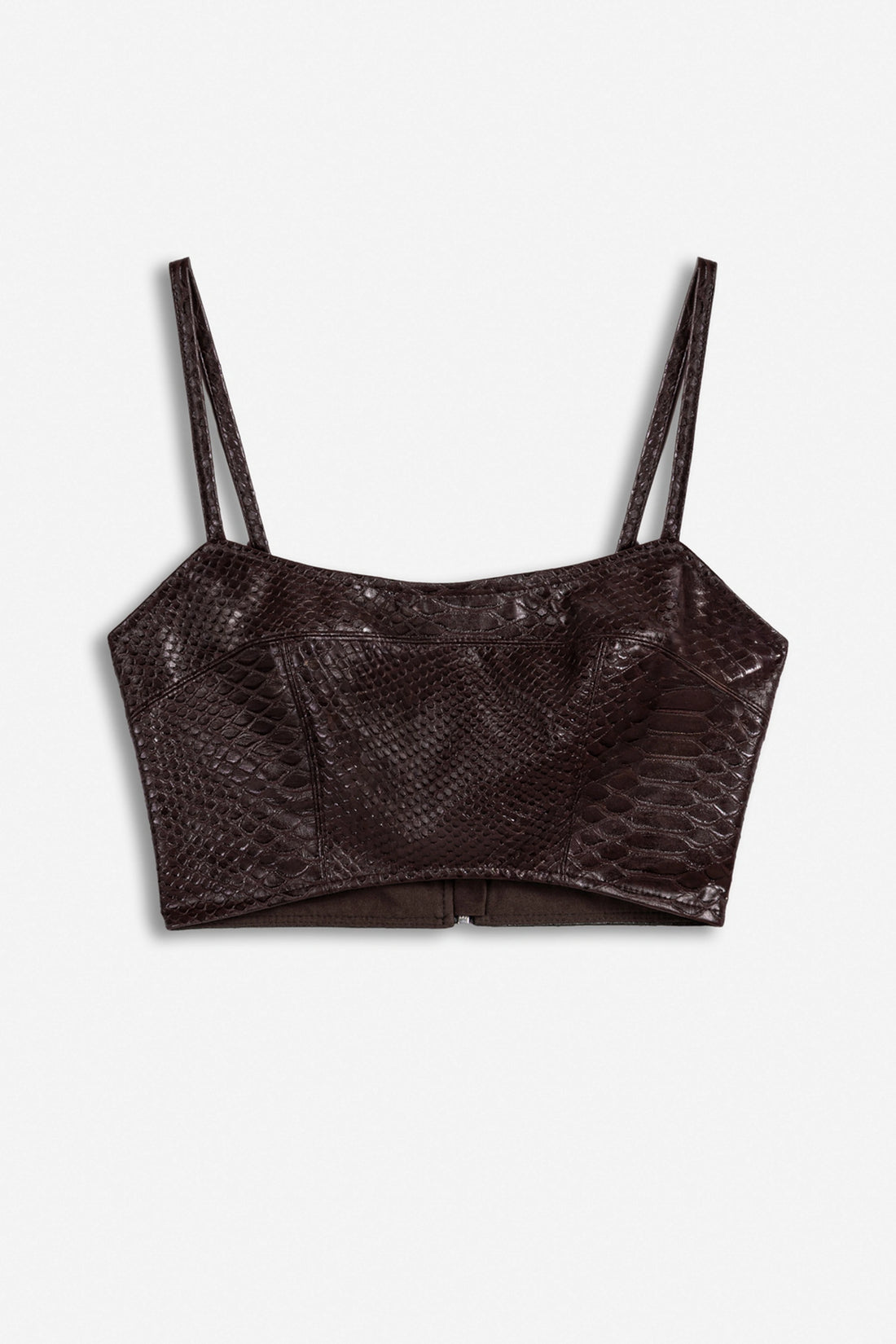 Snake Effect Leather Bralet