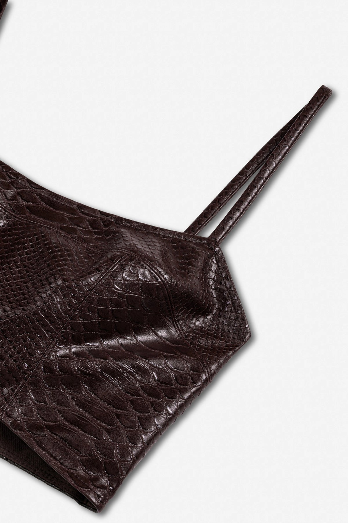 Snake Effect Leather Bralet