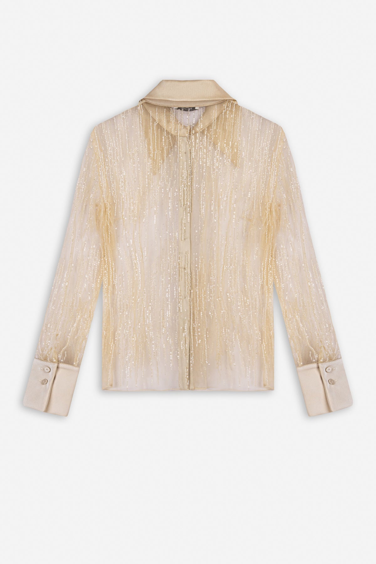 Sheer Metallic Thread Shirt