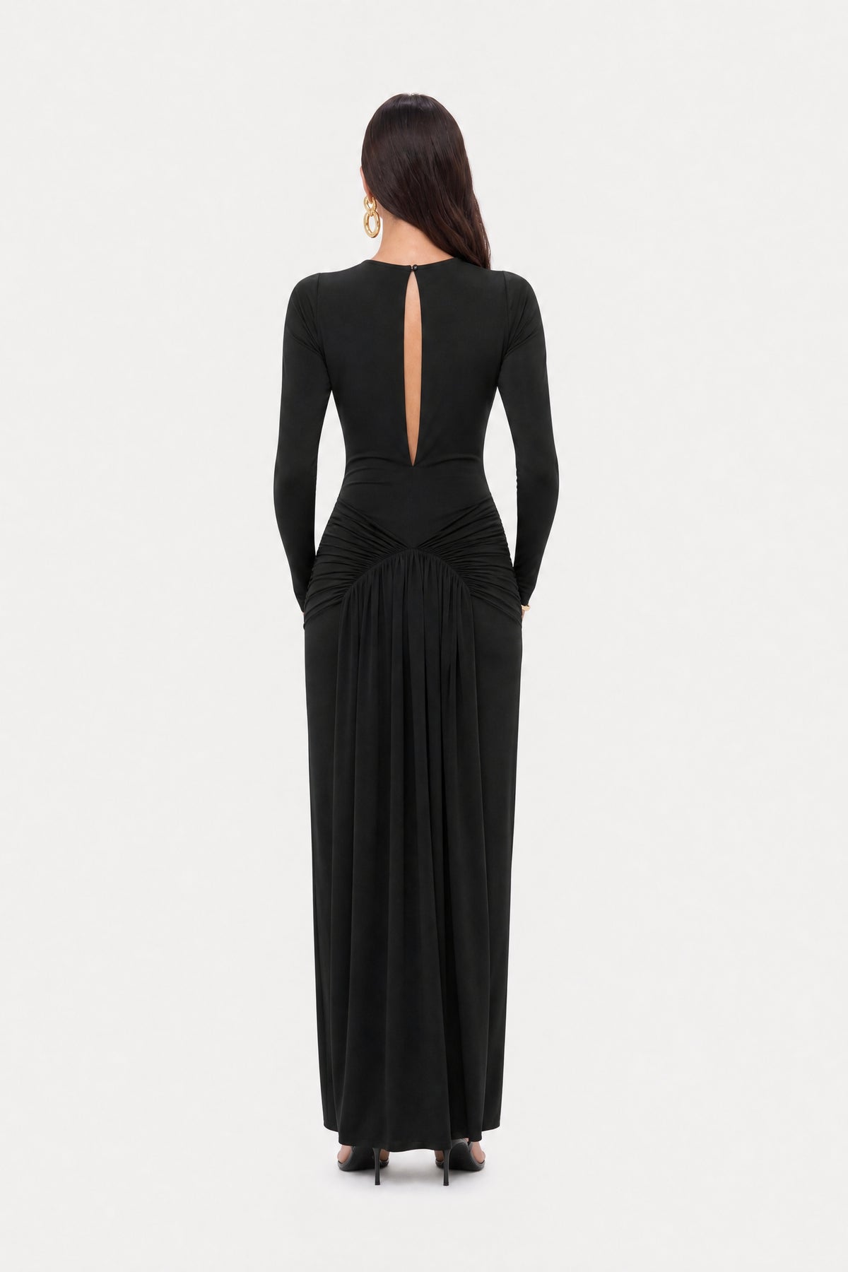 Cut-Out Disc Detail Maxi Dress