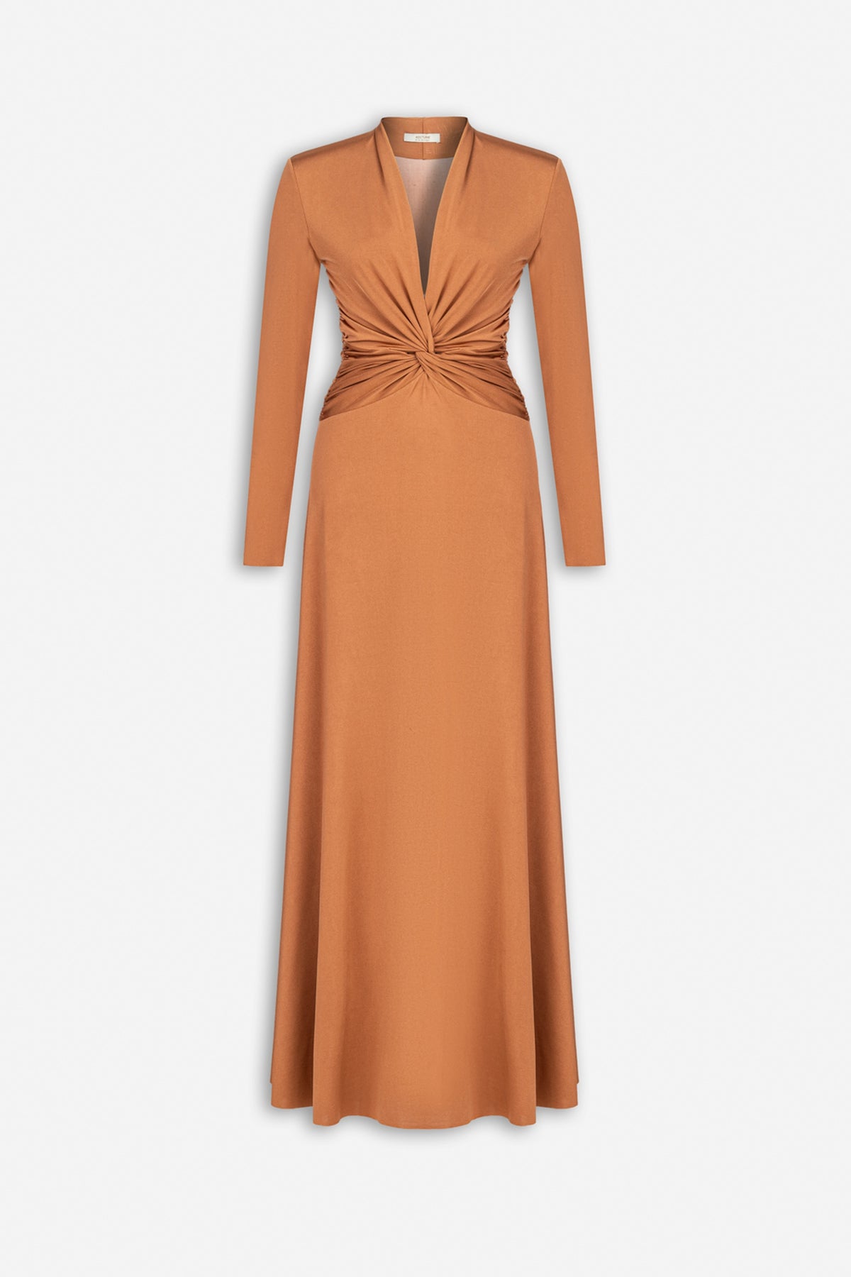 Draped V-Neck Maxi Dress