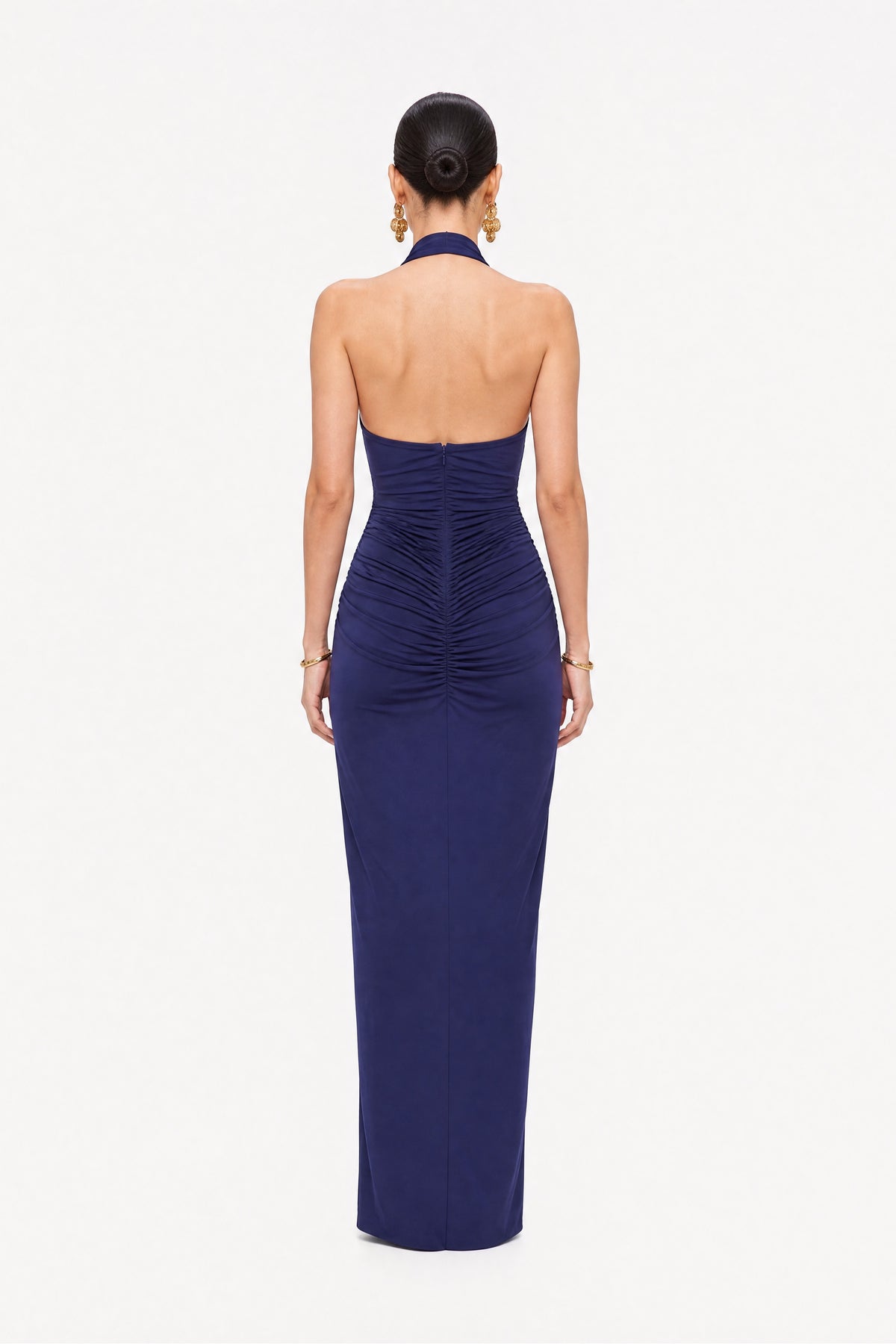 Buckle Detail Halter Neck Maxi Dress